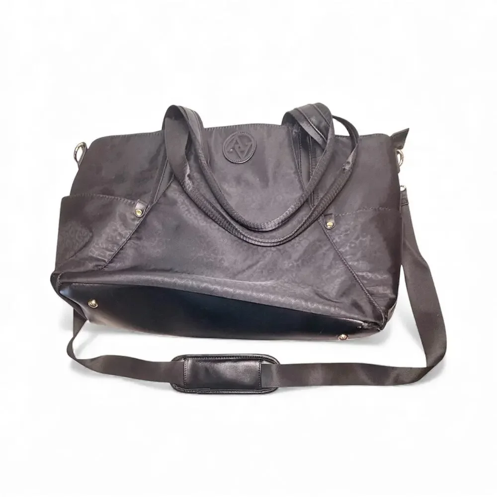 Large Adrienne Vittadini Tote Overnight Travel Bag Black